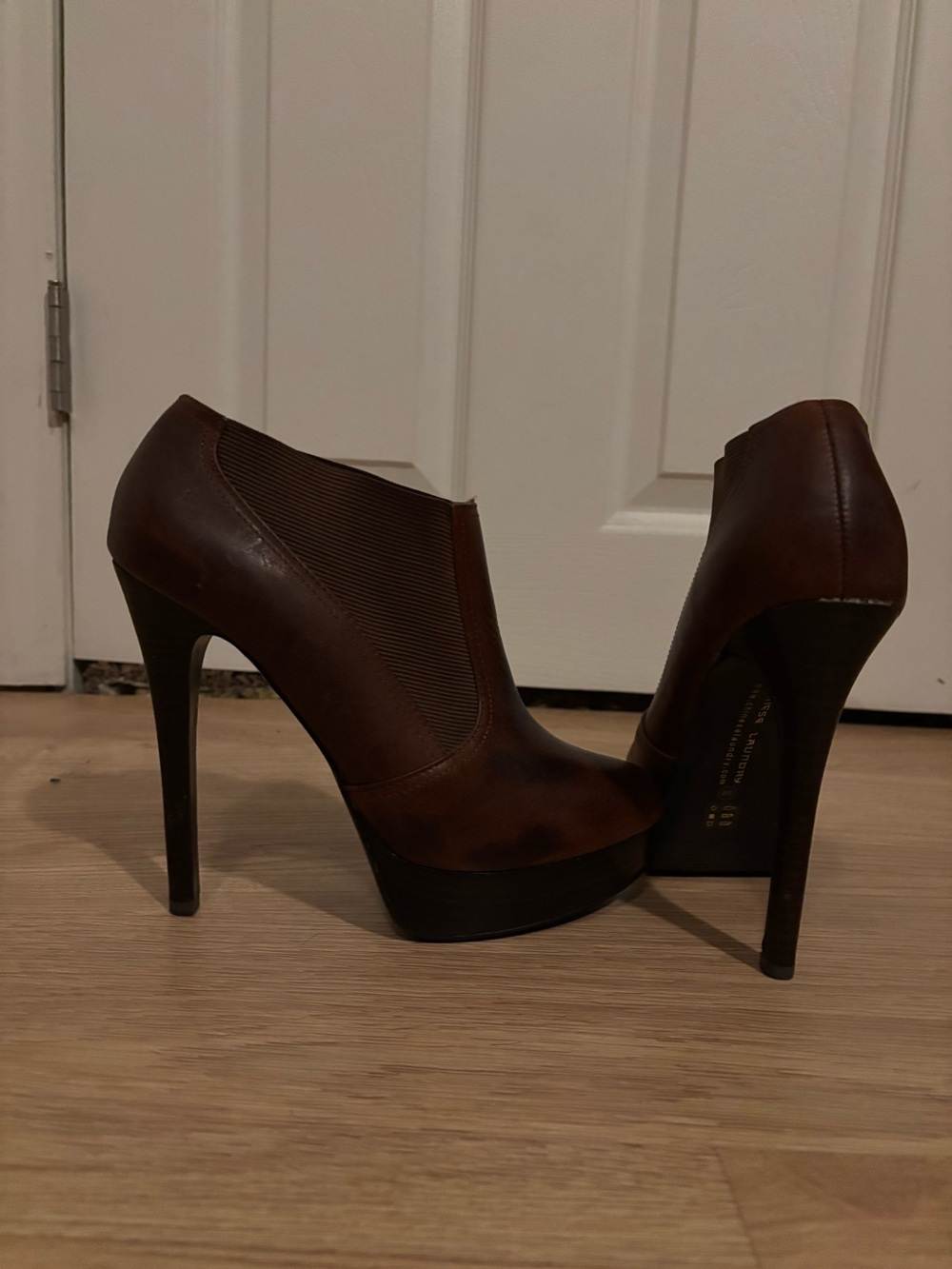 Chinese Laundry Brown High Heel Platform Booties - Women
